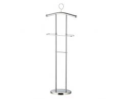 axentia – Galán de noche ´´Amalita´´ con 2 barras para colgar camisas, chaquetas, pantalones, vestidos, Galán estable para ropa – 120/45/28 cm - metal cromado – color plata