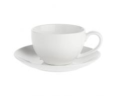 THUN La Porcelana Blanca - Juego de 4 tazas de desayuno con platillo esencial