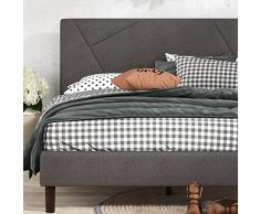 Zinus Marco de Cama Judy con Acolchado geomÃ©trico / Cama de Plataforma / no Requiere somier / Somier Estable de Madera / Montaje rÃ¡pido / 90 x 200 cm
