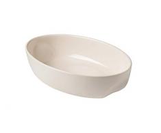 Pyrex Fuente. Oval 22X15Cm Color Crema Curves, Cerámica, Blanco, 2.75 cm