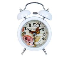 Clayre & Eef 6AC0008 - Reloj Despertador (Metal, 8 x 12 cm, 1 Pila AA (no incluida).