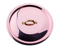 Ollas de Cobre Agnelli Cubierta Plan de estañado, Puente de latón, 40 cm