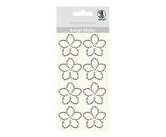 URSUS 75070025 Pegatinas de diseÃ±o de flores, 8 unidades, en plata, autoadhesivas, ideal para scrapbooking, diseÃ±o de tarjetas y para decoraciÃ³n, multicolor, tamaÃ±o Ãºnico