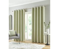 Enhanced Living Goodwood - Par de Cortinas aisladas tÃ©rmicas, Ahorro de energÃ­a, con Ojales, con patrÃ³n de Ondas horizontales, 229 x 183 cm, Color Verde