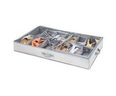 iDesign Aldo, Caja organizadora de calzado, para colocar debajo de la cama, para almacenamiento en el dormitorio, Gris