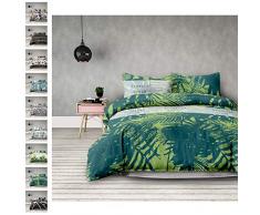 AmeliaHome Averi - Juego de Ropa de Cama (3 Piezas, algodón, 200 x 220 cm y 2 x 70 x 80 cm), Color Verde