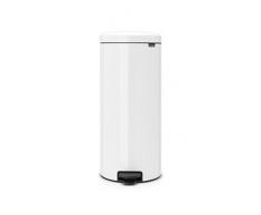 Brabantia NewIcon - Cubo de Basura de Pedal de 30 litros, Color Blanco