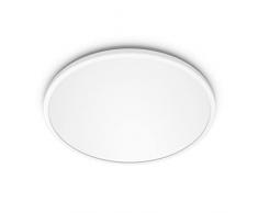 Philips - PlafÃ³n Philips Superslim, lÃ¡mpara LED de techo funcional, color blanco, luz blanca cÃ¡lida regulable, 27K - 18W