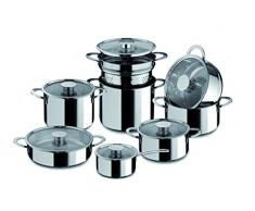 MEPRA Gourmet - Batería de Cocina, Color Plateado