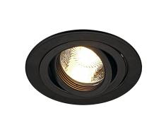Slv Negro New TRIA 1 / Foco, luz de inundación, proyector Techo, luminaria empotrable led, iluminación de Interior / GU10 50 W