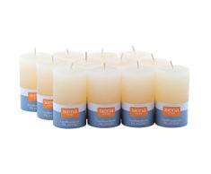 Pilastro - Juego de velas (6 x 10 cm, 12 unidades), color crema