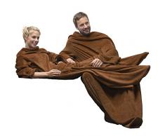 CelinaTex Manta TV, poliéster, marrón, 170 x 200 cm Ärmeldecke