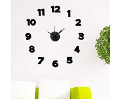 Dcasa Adhesivo Pared Relojes de Chimenea Decoración del hogar Unisex Adulto, 260248 Negro, única