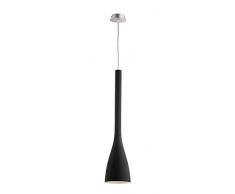 Ideal Lux FLUT SP1 BIG E27 Negro iluminación de techo - Lámpara (Cocina, Negro, IP20, Cepillado, Negro, Vidrio, Metal)