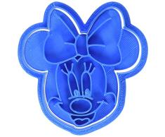 Cuticuter Minnie Cara cortador de galletas, azul. 8x7x1,5cm