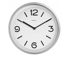 Technoline WT 7400, Super Elegante, Moderno Reloj de Pared Noche con Sensor de detecciÃ³n deÂ âÂ automÃ¡tica, seichte Fondo Cuando estÃ¡ en la Oscuridad, diÃ¡metro 25,4Â cm, Efecto de Cromo, Plata