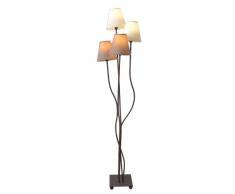 Naeve Leuchten 2040911 - Lámpara vertical (4 focos, 4x E14, potencia máxima 40 W, 220-240 V, 50 Hz, no incluye interruptor, 138 x 34 x 34 cm, tela y metal), color beige