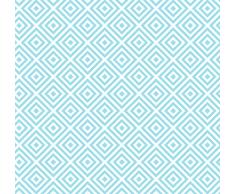 Venilia Lámina adhesiva | Celia azul Estampado retro Azul | 45cm x 1,5m, Espesor 95μ | Vinilo autoadhesivo para muebles o cocina, decorativas papel pintado pared | PVC sin ftalatos | Fabricado en UE