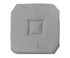 Douceur dIntÃ©rieur - 1605156, Cojin De Silla con 4 Volant, 36 X 36 X 3.5 Cm, Essentiel, PoliÃ©ster Liso, Gris