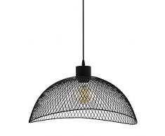 EGLO Lámpara colgante Pompeya, 1 lámpara de techo vintage, industrial, retro, lámpara de techo de acero, lámpara de comedor, lámpara colgante en negro, casquillo E27, 45 x 44 cm