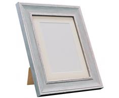 FRAMES BY POST Marco de Fotos Vintage Scandi, Distressed Blue with Ivory Mount, 40 x 50 cm Image Size A3