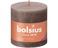 BOLSIUS - Vela rÃºstica XXL - Taupe - 10 cm - 3 unidades - Sin perfumar