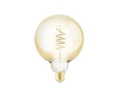 EGLO LED E27 regulable, LED espiral Globo, bombilla vintage ámbar para iluminación, 4 vatios (equivalente a 25 vatios), 245 lúmenes, blanco cálido, 2200k, foco Edison G125, à 12,5 cm