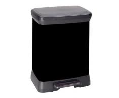 CURVER 203286 - Papelera de Pedal (Efecto Metal, Polipropileno, 30 L), Color Negro