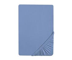 Biberna 2744/256/041 - Sábana bajera ajustable elástica, franela 100% algodón, ultrasuave e extensible, para una cama de 140 x 200 cm, hasta 160 x 200 cm, color azul océano