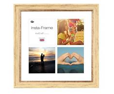 Inov8 16 x 40,64 cm Insta-Frame Marco de Fotos para Instagram 4/de Estampado a Cuadros de Fotos con paspartú Blanco y Blanco con Borde, 2 Unidades, Crema