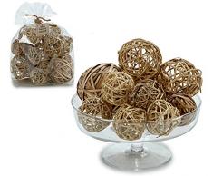 AR Bolsa 17 Bolas decoración Mimbre Natural 28x20cm, Varios, TU