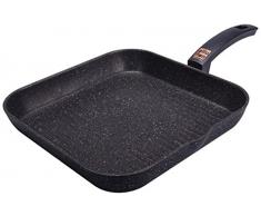 Moneta Etnea, Parrilla Grill, Aluminio, Negro, 28 cm