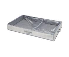 iDesign Aldo, Caja organizadora de Calzado, para Colocar Debajo de la Cama, Guarda Ropa, monederos, Calzado, Gris