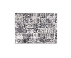 LIFA LIVING Alfombra Vintage de Retazos, Tapetes de Cuadros, Tapete Patchwork Moderno para el Salón y el Comedor Tamaños (Gris, 80x150cm)