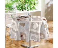 Décorline Décor Line Cosy Corazón Mantel, PVC, sin, diámetro 160 cm