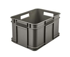 keeeper Eco Bruno Caja de almacenaje eurobox m, plástico (PP), 16 l, Reciclado, Gris