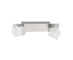 Sulion Flash Regleta de 2 Focos LED, 10 W, Cromo/AcrÃlico Satinado, 32x7,5x14