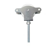 WolfPack 5120503 Polea Tendedero Zincado 60 mm. Roldana PlÃ¡stico con Tornillo, Metal, Gris, 11x7x2 cm