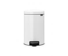 Brabantia NewIcon - Cubo de Basura de Pedal de 12 litros, Color Blanco