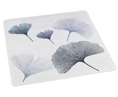 WENKO Esterilla para ducha Ginkgo 54 x 54 cm - Alfombra para ducha antideslizante con ventosas, Plástico (TPR), 54 x 54 cm, Multicolor