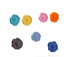 Vacu Vin 1886461 - Marcadores de Copas con Ventosa Tipo lacre con imÃ¡genes de racimos de Uvas