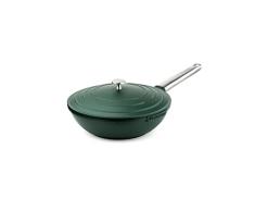 Westinghouse Performance Series Wok con tapa, 28 cm, apta para inducciÃ³n, todos los tipos de cocina y horno, mango de acero inoxidable, color verde (WCCW0095028SG)