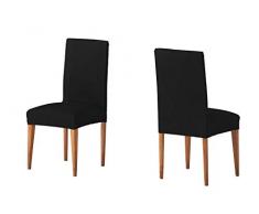 Martina Home Tunez - Funda para Silla, Tela, Funda silla respaldo, Negro, 24 x 30 x 6 cm, 2 Unidades
