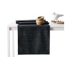 AmeliaHome Vesta - Camino de Mesa (35 x 250 cm y 115 x 250 cm, Efecto Loto Impermeable, diseÃ±o de Piel de Serpiente, Color Negro