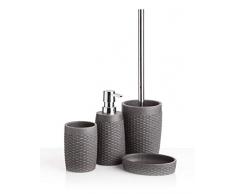 TATAY 6370001 - ColecciÃ³n Nest, Jabonera ovalada de poliresina color gris antracita, 12.6 x 9.2 x 2.8 cm