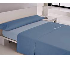 Pierre Cardin Juego sábanas coralina Colorado 105 cm. Azul, 100Percent_poliéster, Cama de 105