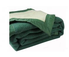 Manta Invierno Premium - 100% Pure Lana Virgen - ouson, Vert F3/Ecru A1, 220 x 240