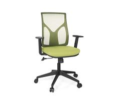hjh OFFICE 731130 Silla de Oficina Giratorio Turan Tela Verde, Silla Escritorio con Apoyabrazos, Respaldo de Malla Transpirable