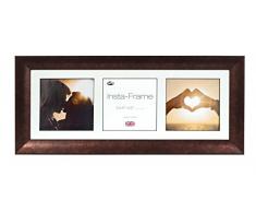 Inov8 21 x 20,32 cm Insta-Frame Marco para Instagram 3/de estampado a cuadros de fotos con paspartú blanco y blanco con borde, Bronce