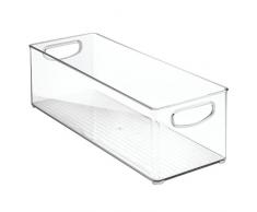 InterDesign Cabinet/Kitchen Binz Caja organizadora, organizador de cocina extra grande en plástico, cajón para frigorÃfico, transparente